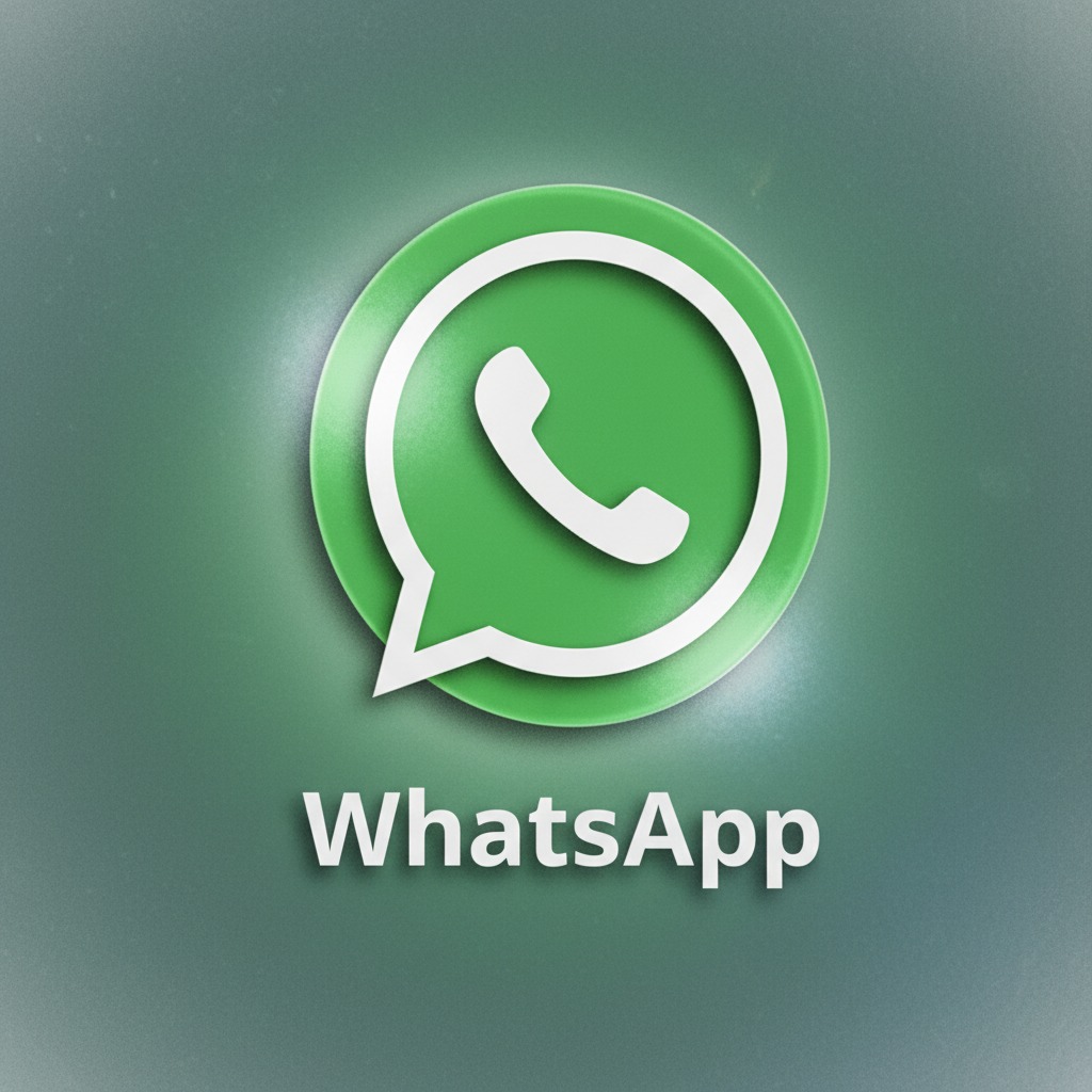 The WhatsApp logo on a textured green background with the text WhatsApp below it.